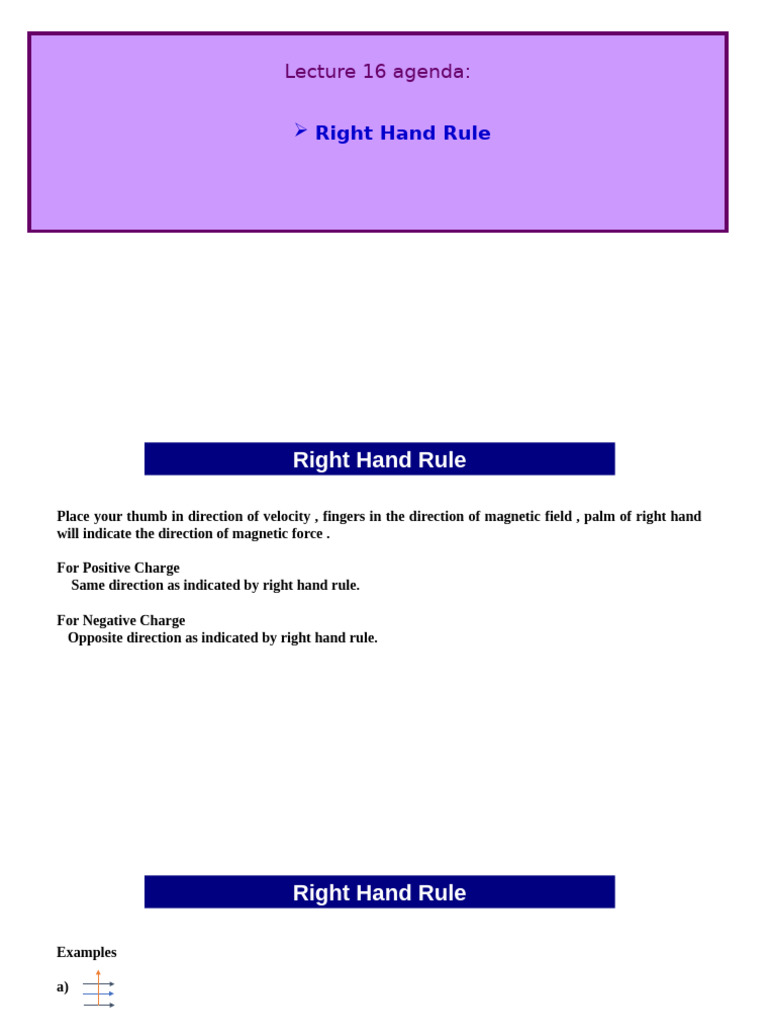 Understanding the Right Hand Rule | PDF | Science & Mathematics