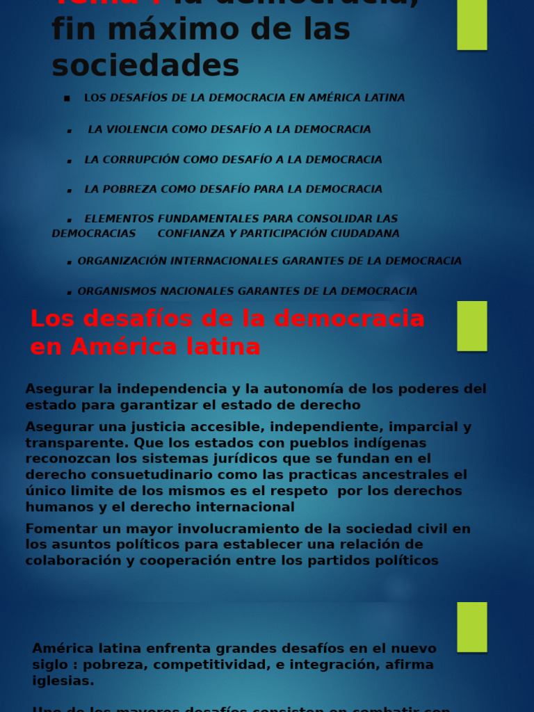 Desafíos de la Democracia en América Latina | PDF | Democracia ...