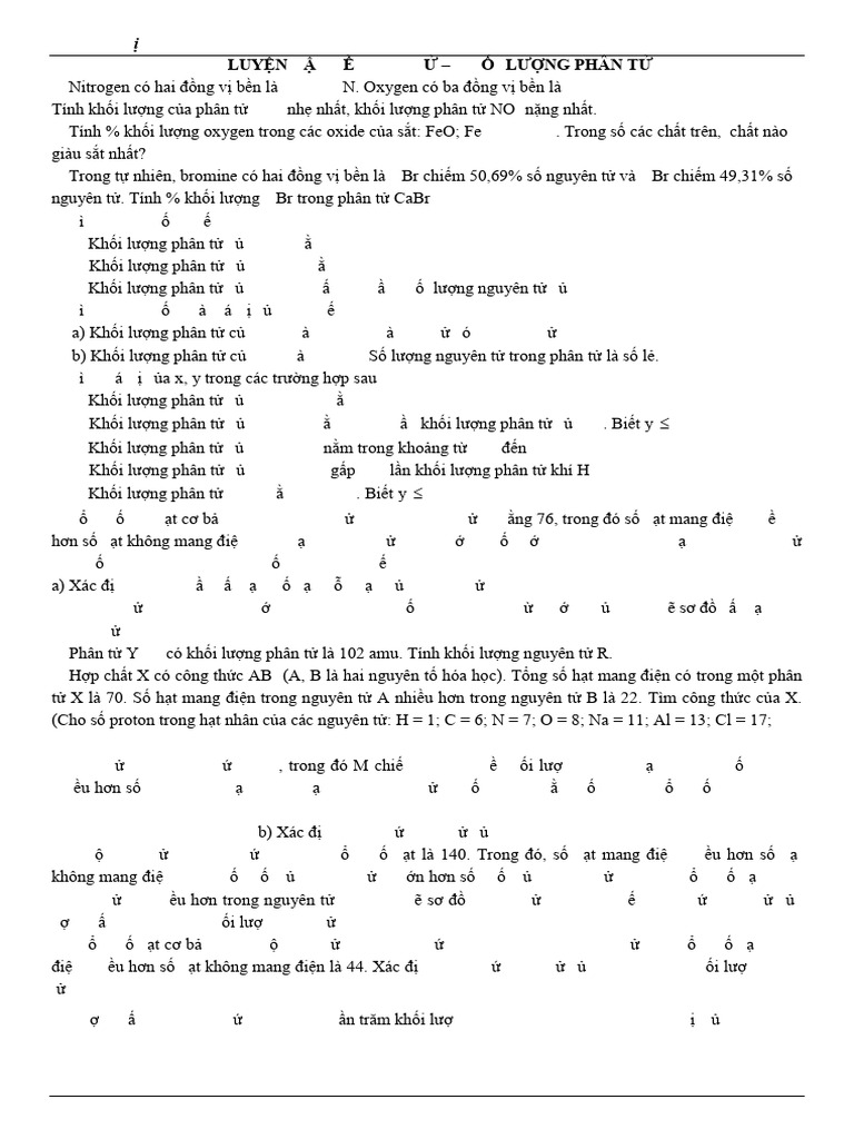 3b - Luyen Tap Phan Tu - Khoi Luong Phan Tu (In) | PDF