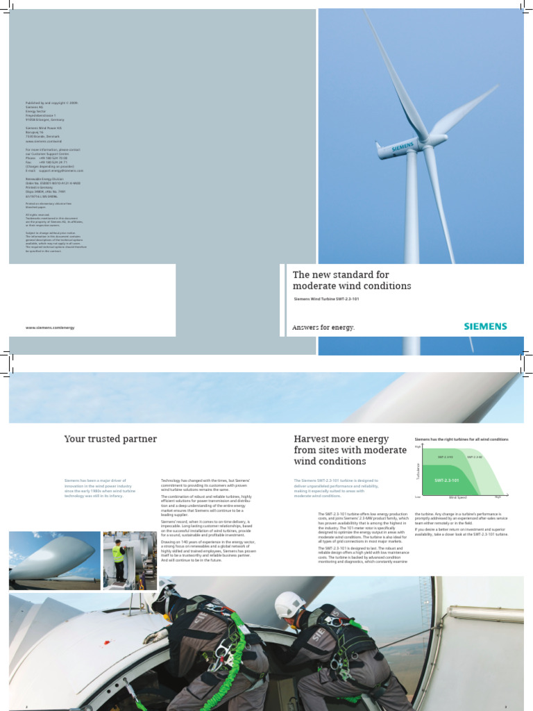 Siemens SWT 2.3 101 - Print | PDF | Wind Turbine | Mechanical Engineering