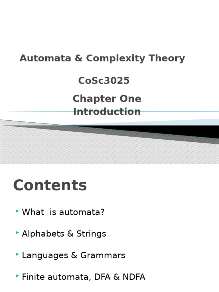 Introduction to Automata Theory | PDF | Automata Theory | Theoretical ...
