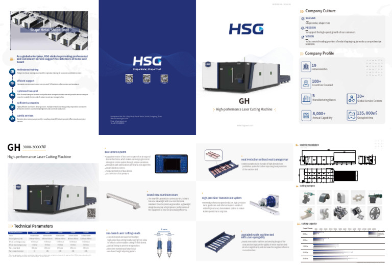 GH Laser Cutting Machine Overview | PDF | Steel | Mechanical Engineering