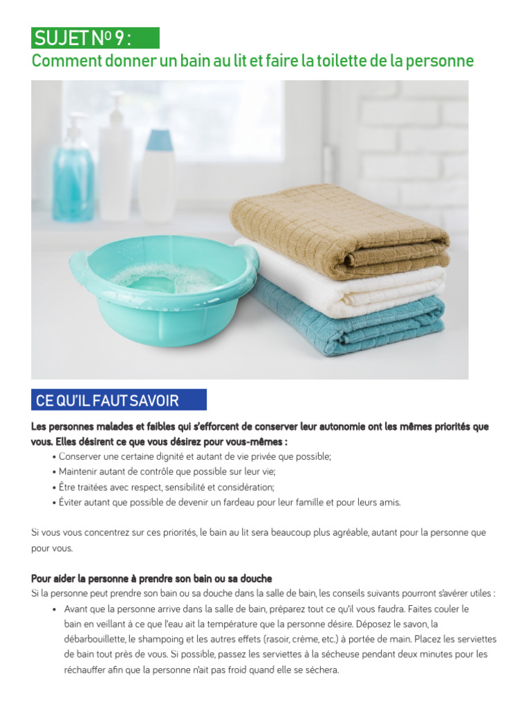 Toilette Complète Au Lit Pdf