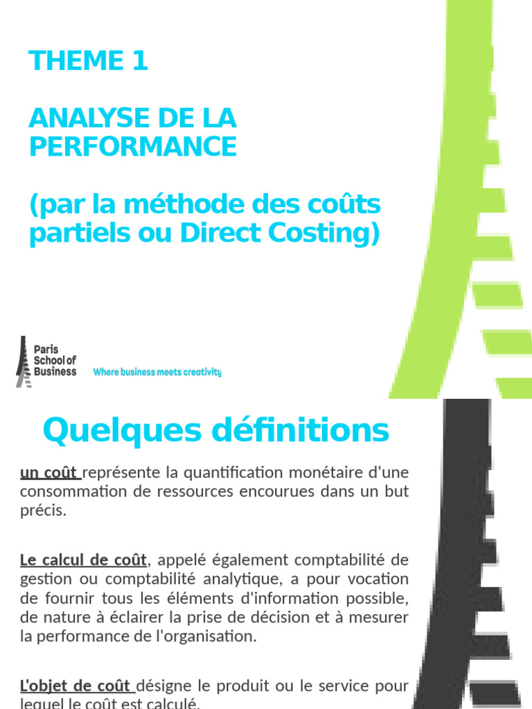 Analyse de la Performance par Direct Costing | PDF | Business ...
