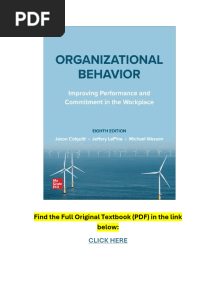 Organizational Behavior Improving Performance and Commitment in The Workplace, 8th Edition PDF
