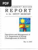 Operations and Management of DOE Clearinghouses and Hotlines