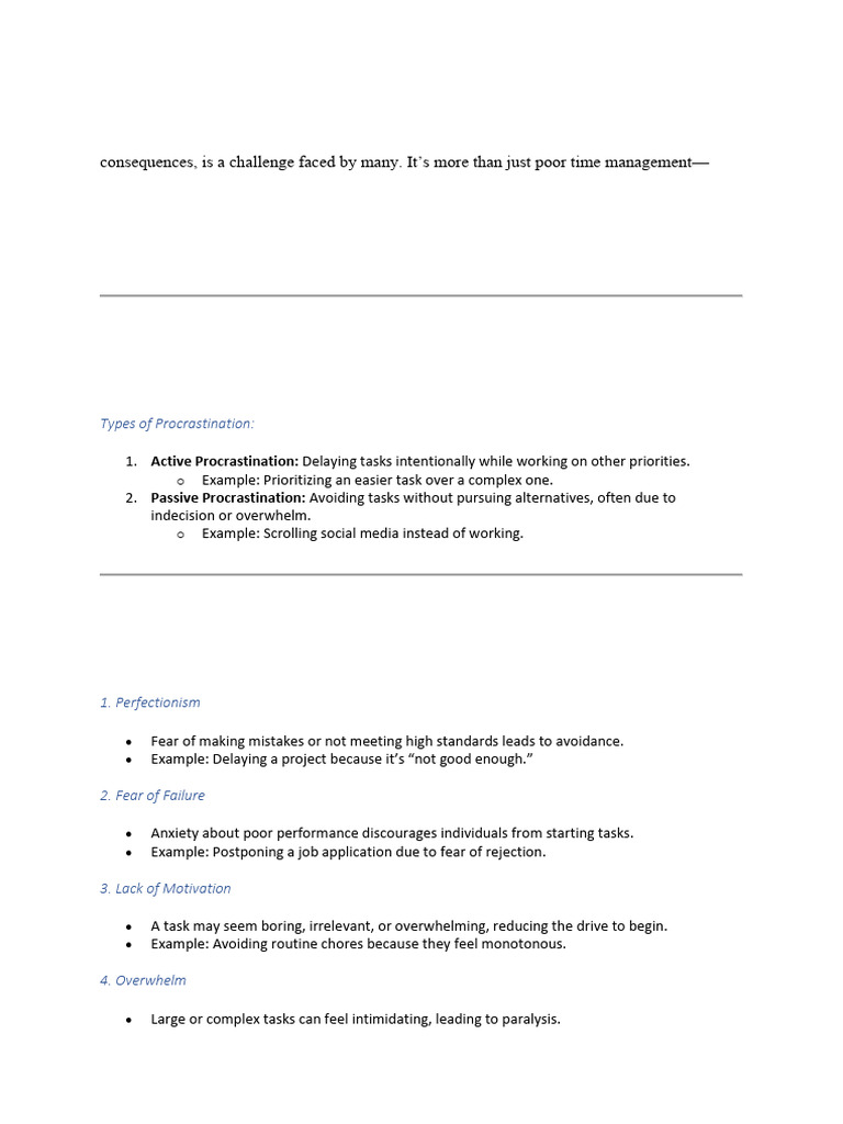 Overcoming Procrastination Strategies | PDF | Professional Skills ...