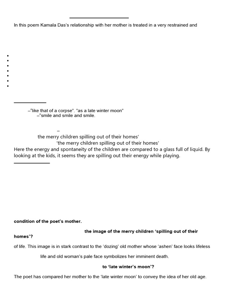 MY MOTHER AT SIXTY SIX ST Notes | PDF | Fear