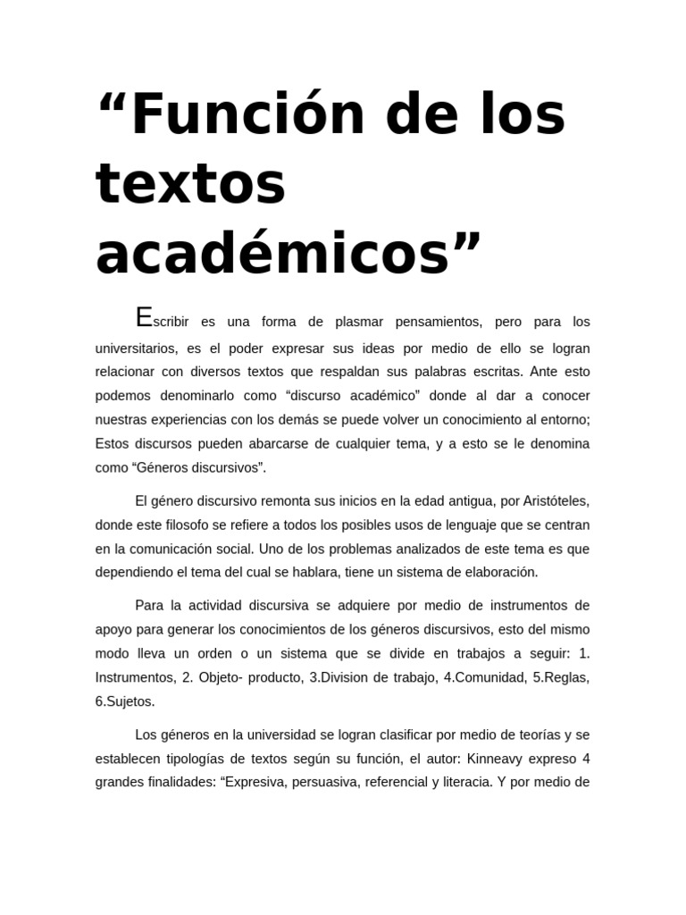 Función de los textos académicos | PDF