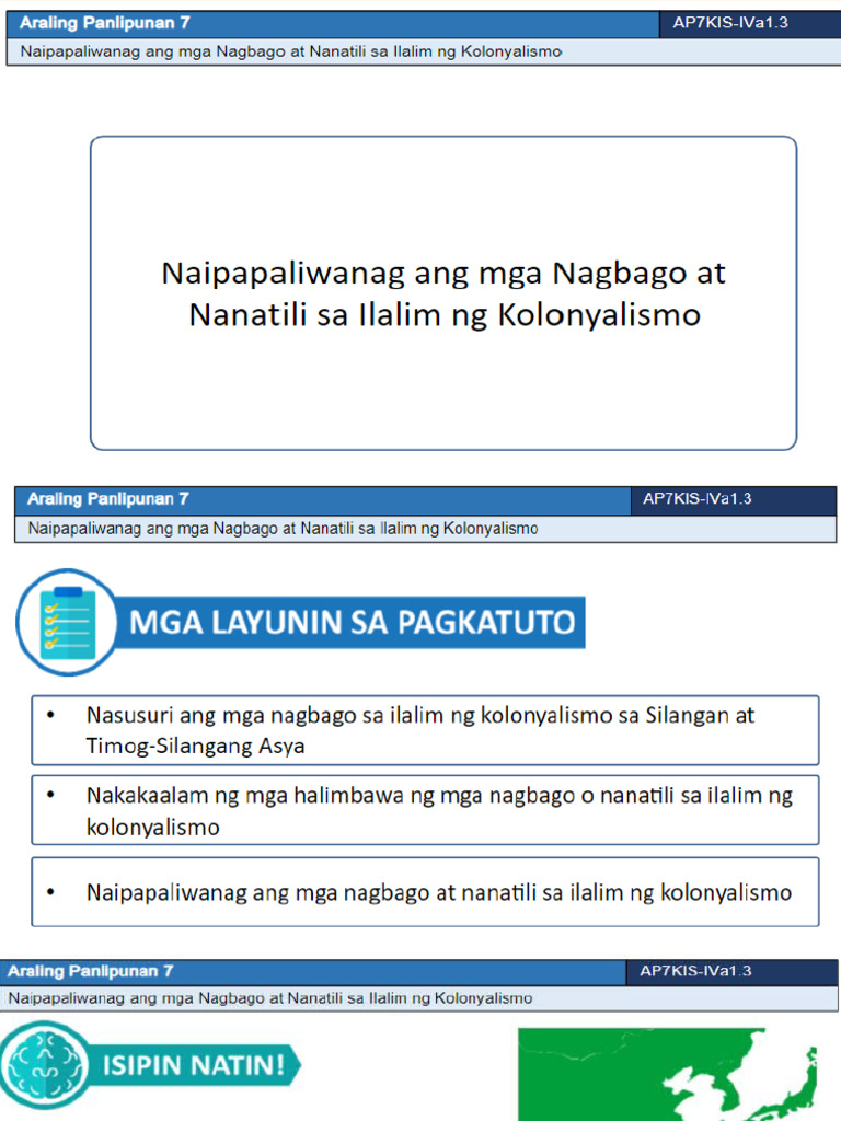 Mga Pagbabagong Naganap Lesson 3-4 | PDF
