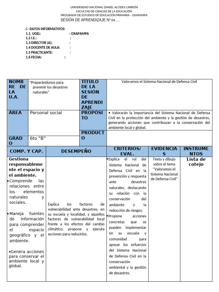 Personal Social Sexto Grado | PDF | Defensa Civil | Maestros