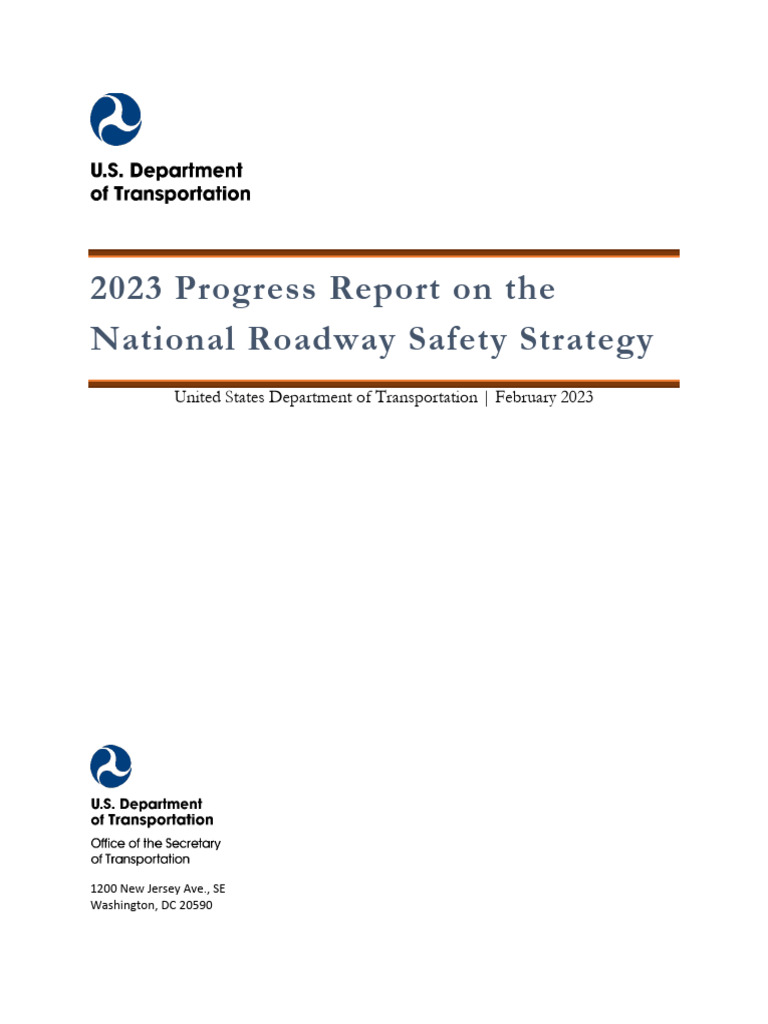 2023 Progress Report National Roadway Safety Strategy | PDF | Road ...