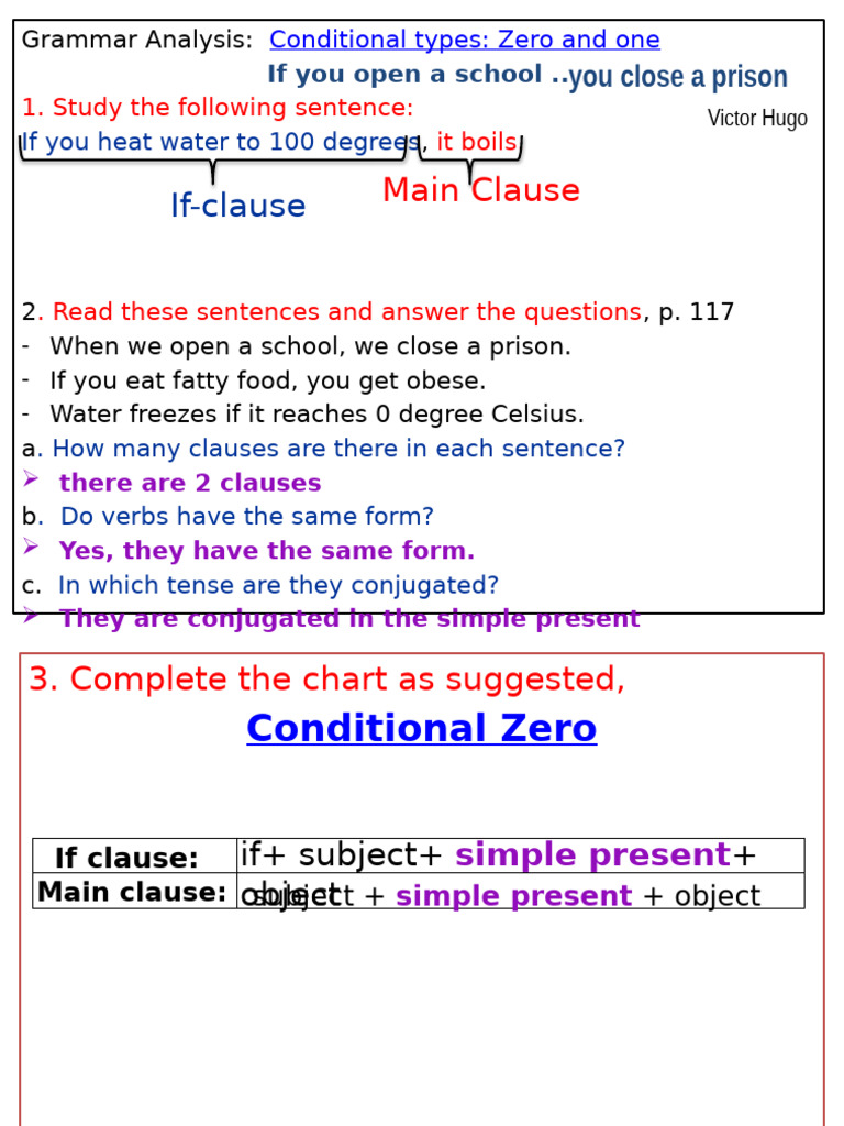 Conditional 0 and 1 | PDF | Clause | Sentence (Linguistics)