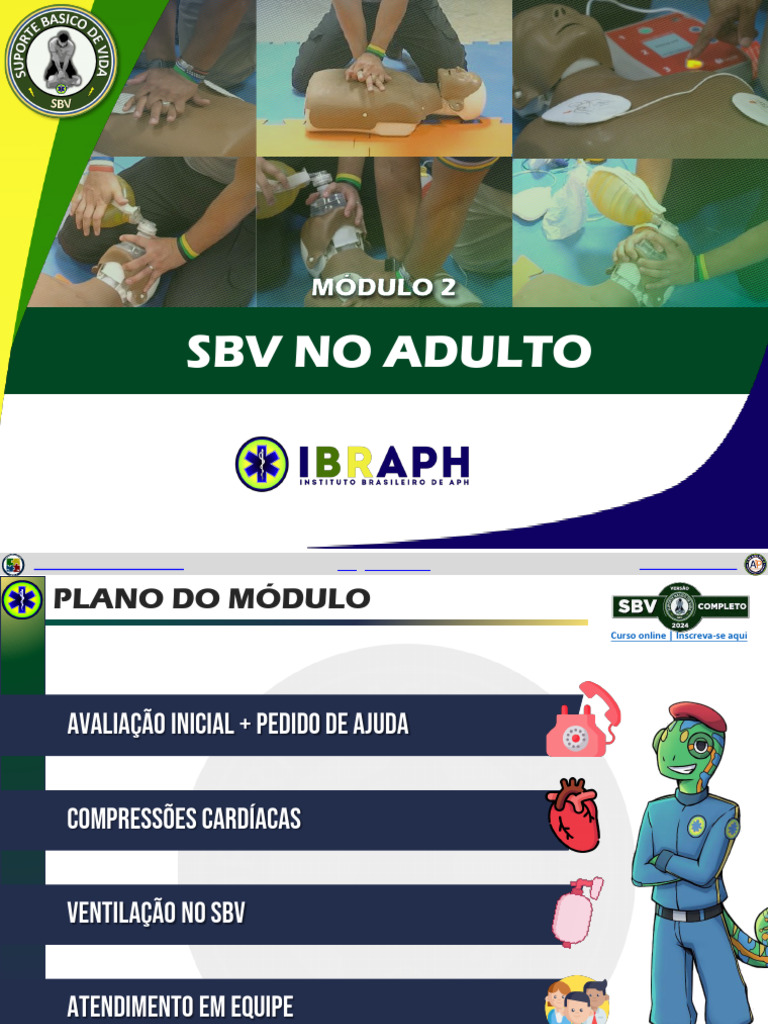 Curso de RCP e SBV para Adultos | PDF | Reanimação cardiopulmonar