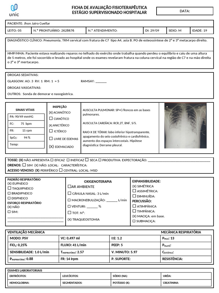 Ficha de UTI | PDF | Medicina Clínica | Especialidades médicas