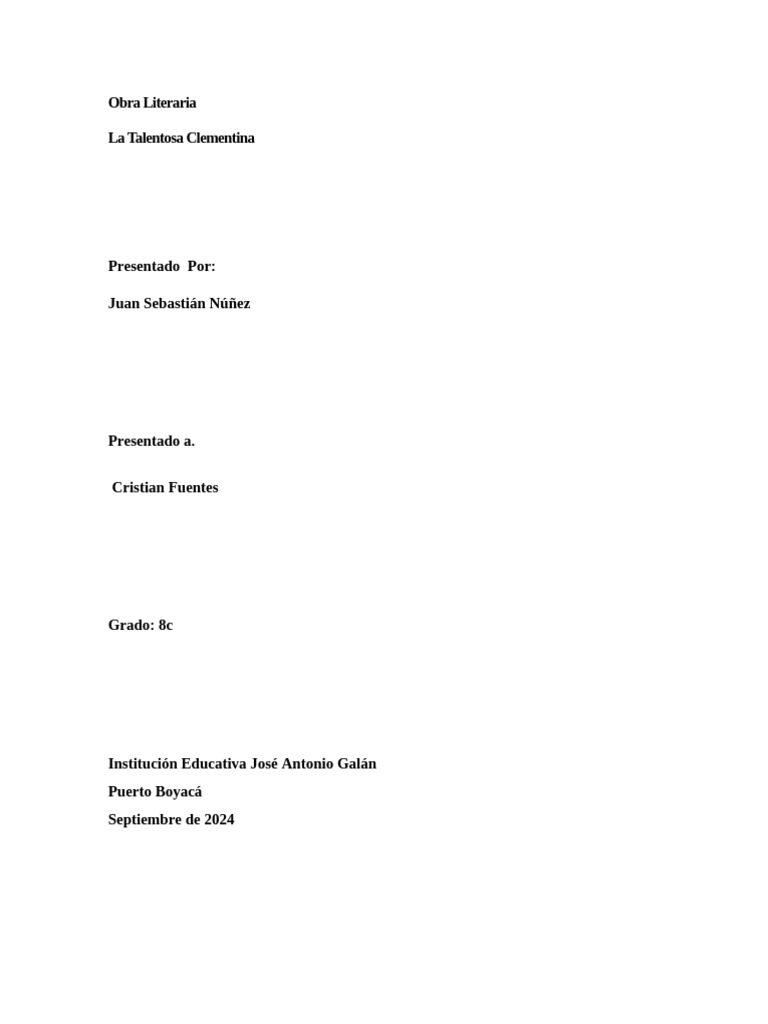 La Talentosa Clementina | PDF
