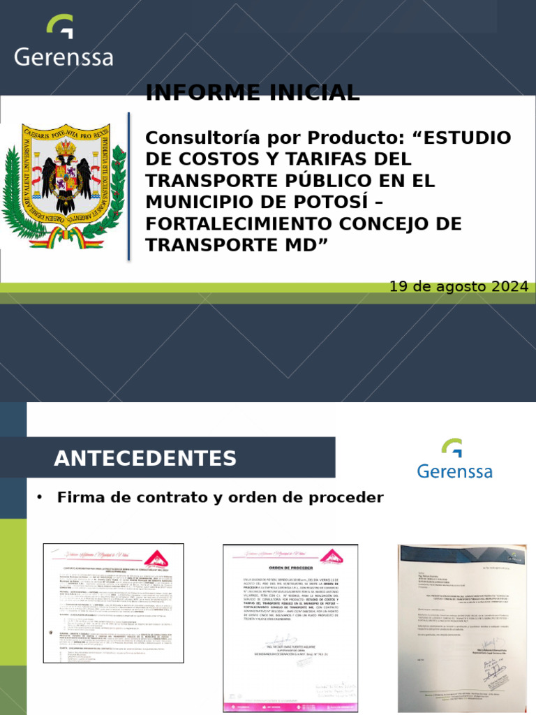 Estudio de Tarifas Transporte Potosí | PDF