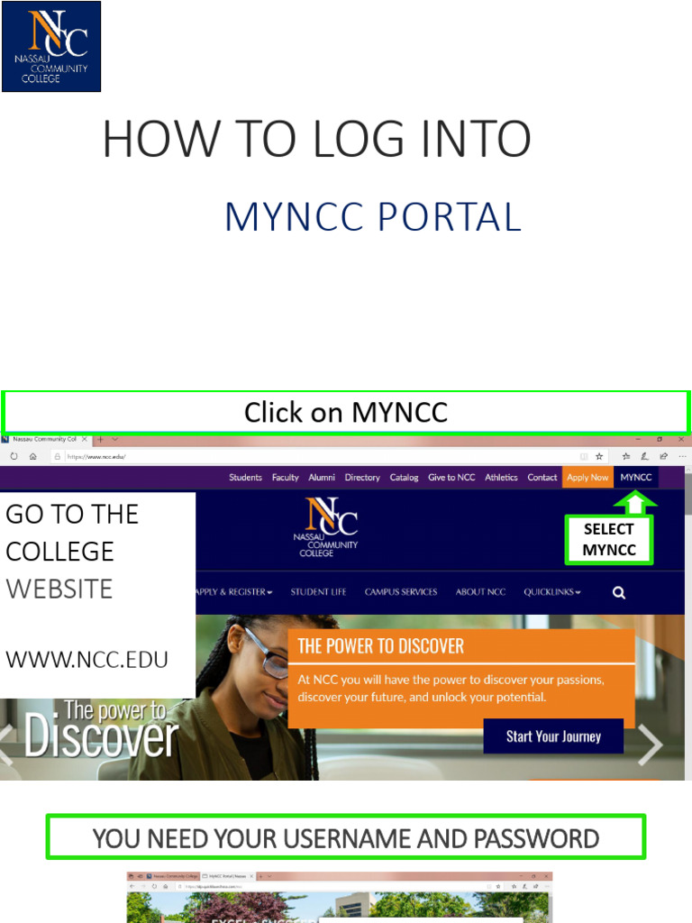 How To Log Into My NCC Portal | PDF