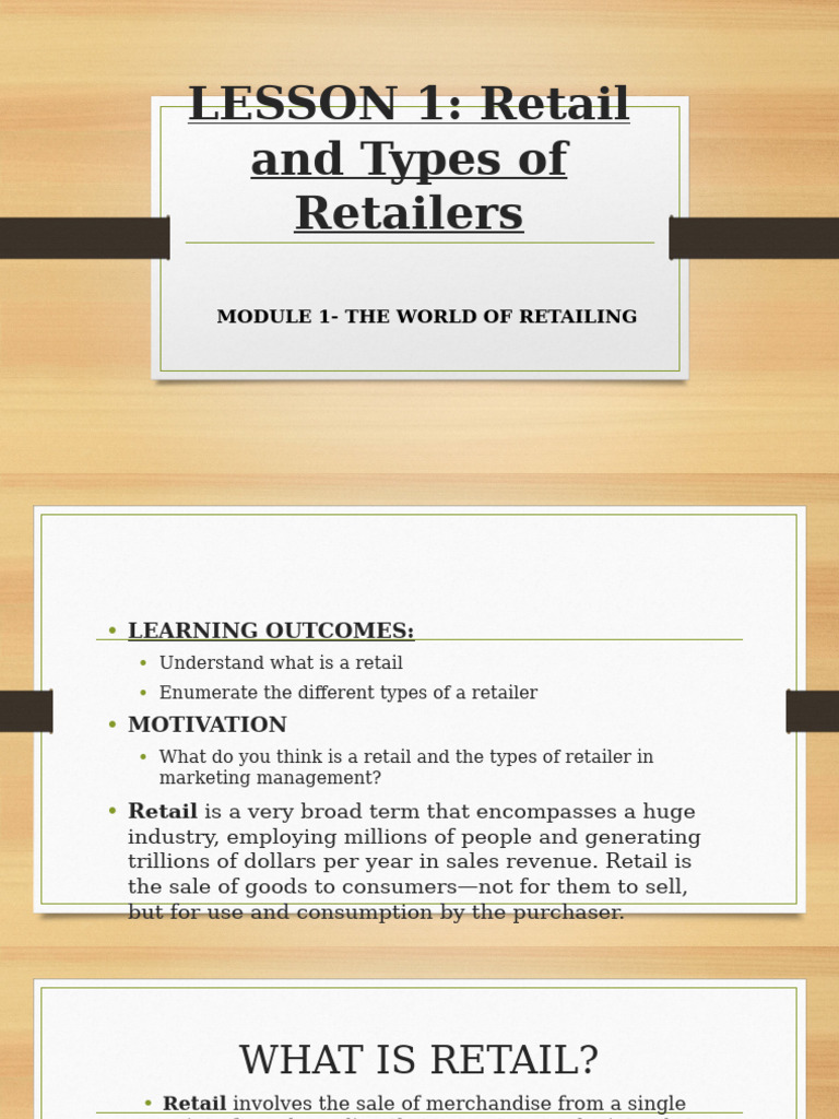 Module 1 Wholesale Retail Pdf Retail Supermarket