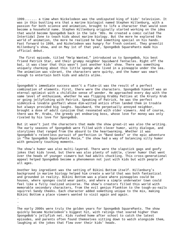 The Rise and Fall of SpongeBob SquarePants | PDF | Art | Classics