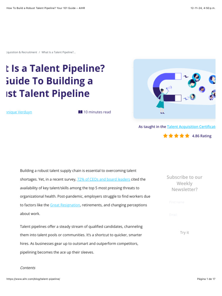 How To Build A Robust Talent Pipeline? Your 101 Guide - AIHR | PDF ...