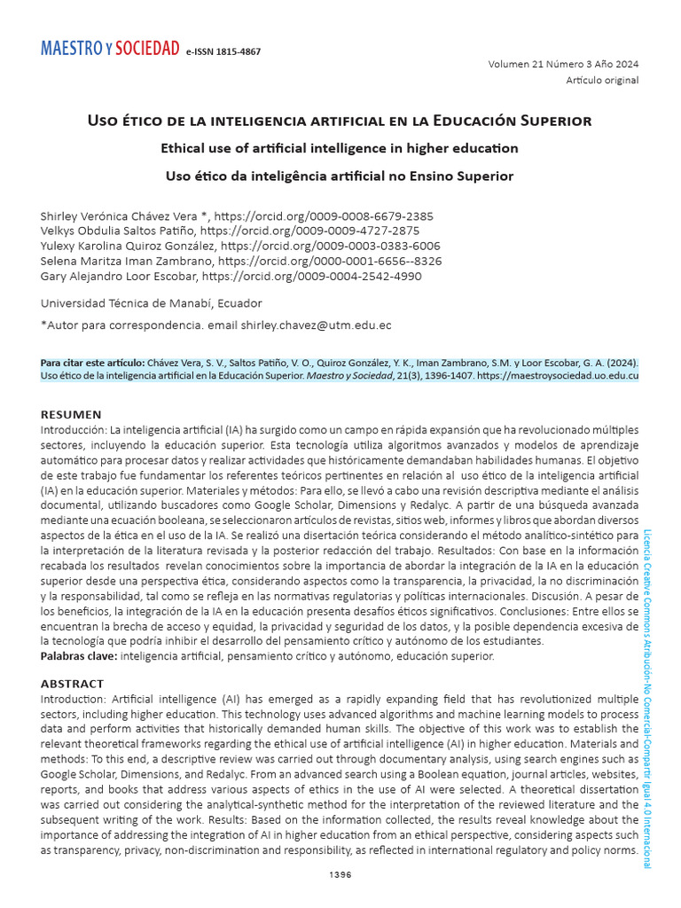 Ética de la IA en Educación Superior | PDF | Inteligencia artificial ...