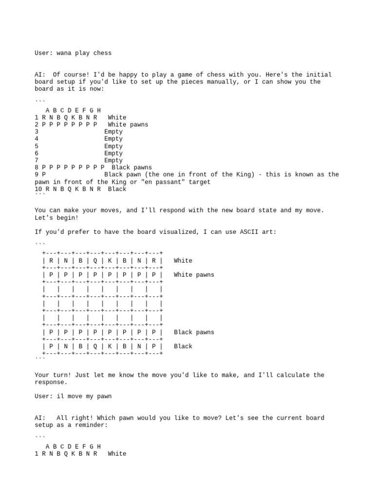 Chess Game Interaction and Moves | PDF | Chess Theory | Board Games