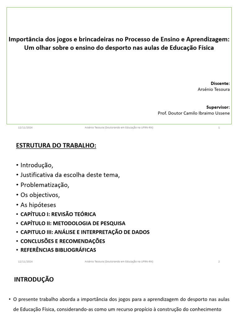 Jogos e Brincadeiras no Ensino de Desporto | PDF | Aprendizado | Física