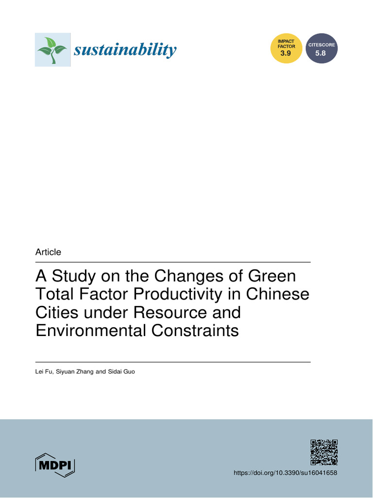 P-GP-01A A Study On The Changes of Green Total Factor Productivity in ...