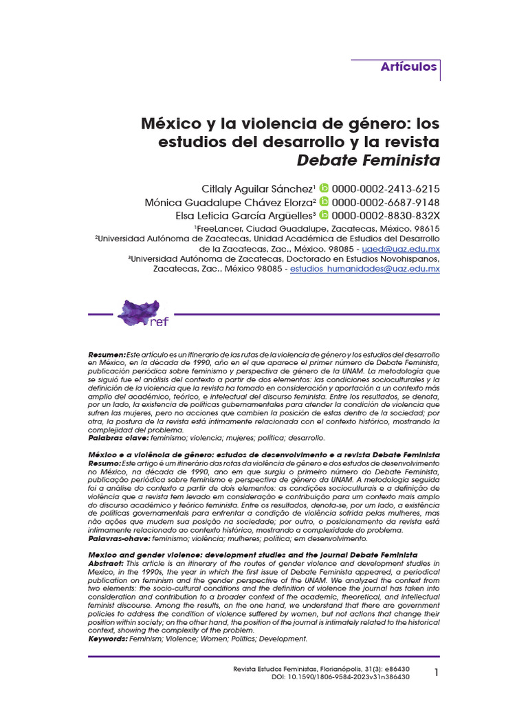 Violencia de género y feminismo en México | PDF | Género | Estudios de ...