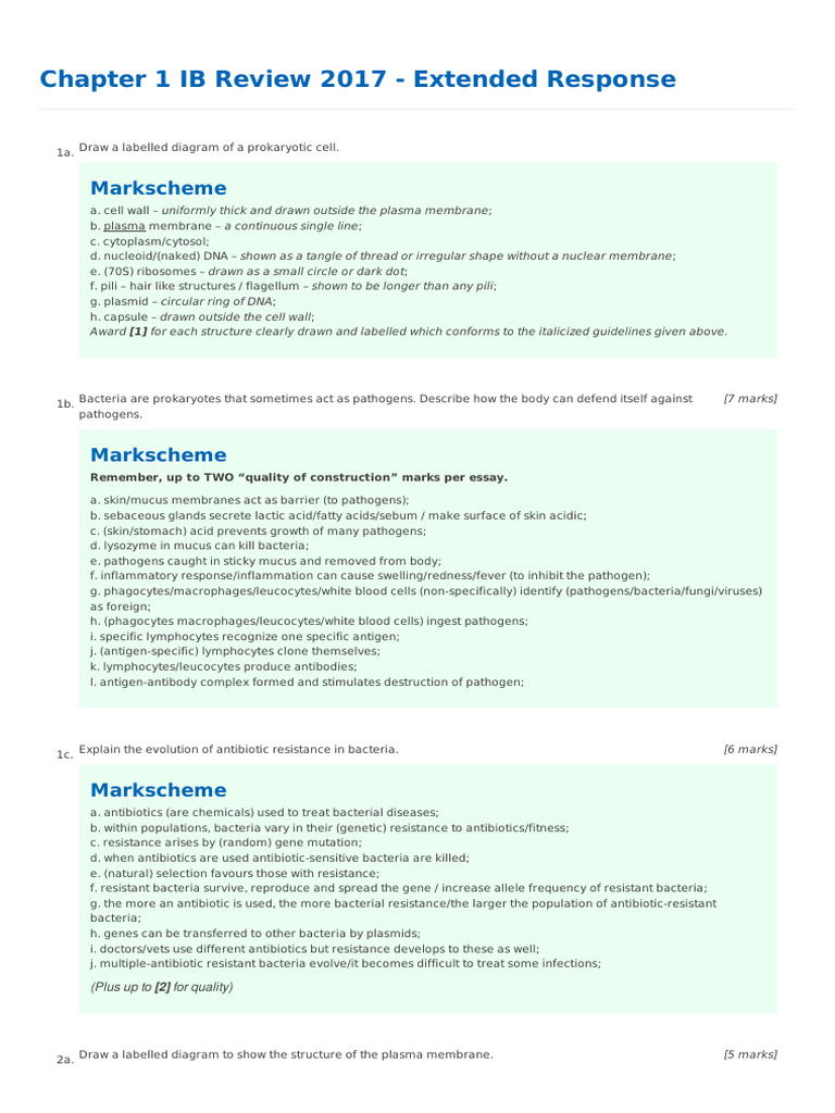 Chapter 1 Ib Review 2017 - Extended Response - Ms | PDF | Chemical ...