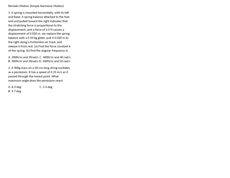 Geas Problems Simple Harmonic Motion | PDF | Art | Science & Mathematics