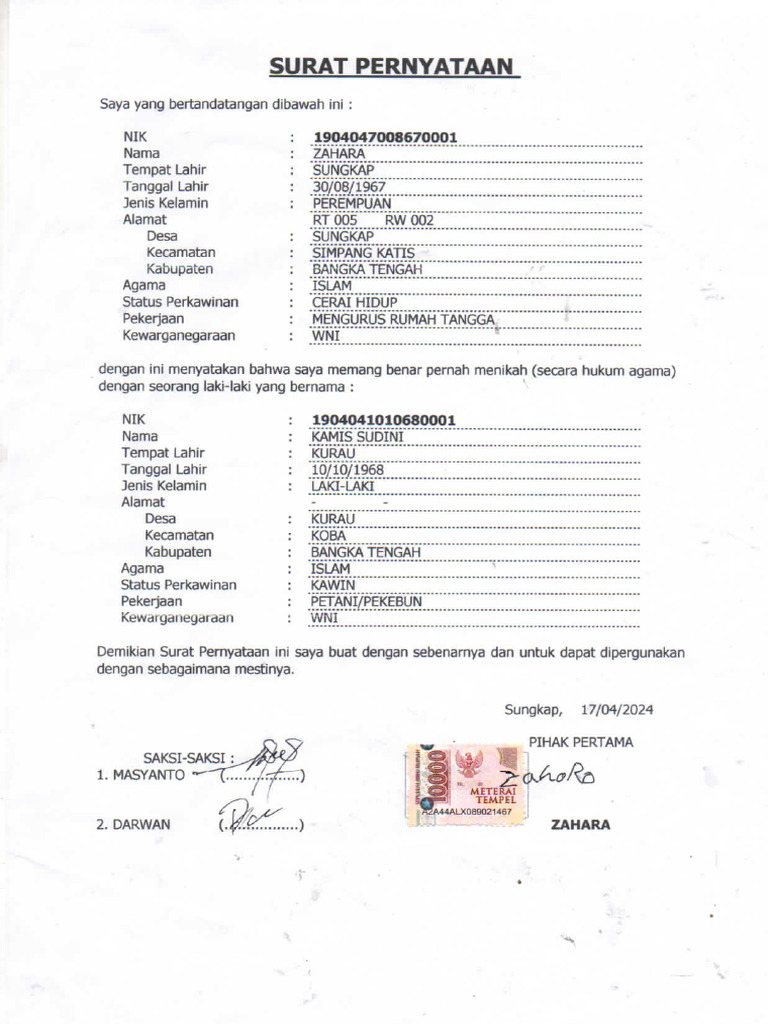 Surat Keterangan001 | PDF