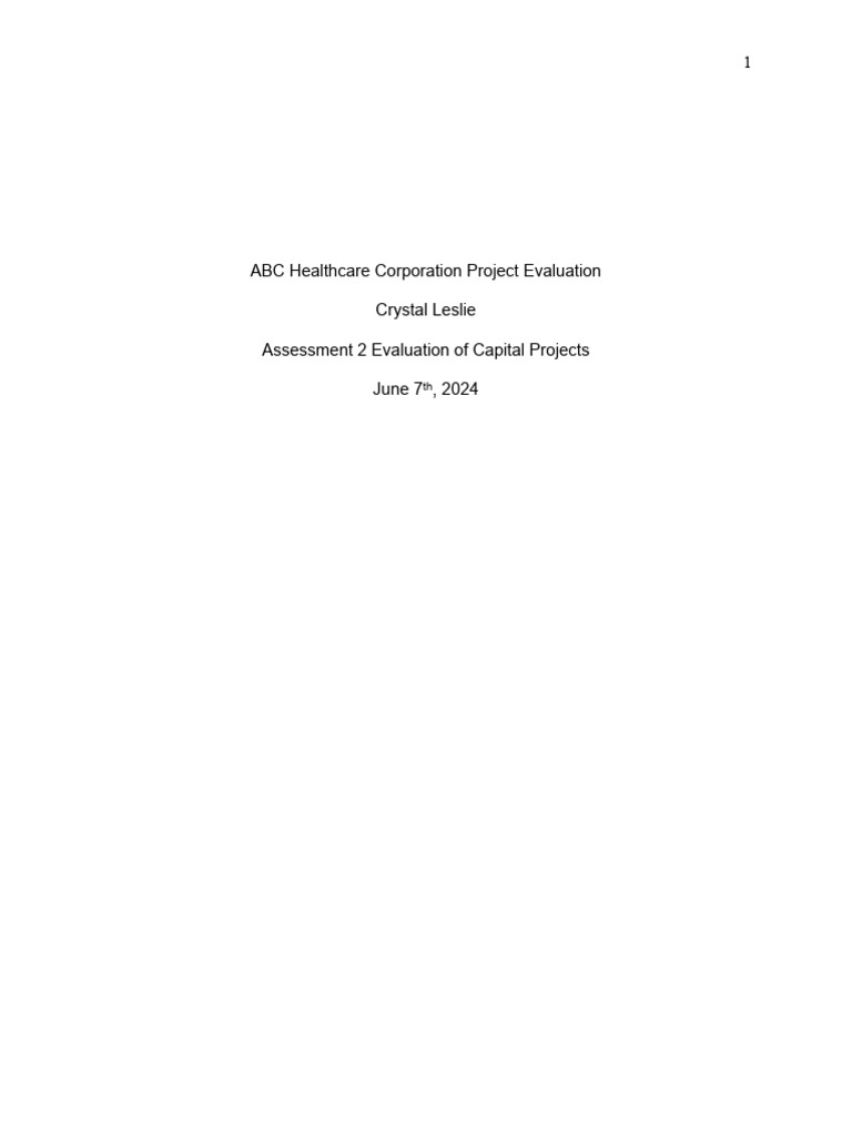 Capital Project Evaluation Guide | PDF | Net Present Value | Internal ...
