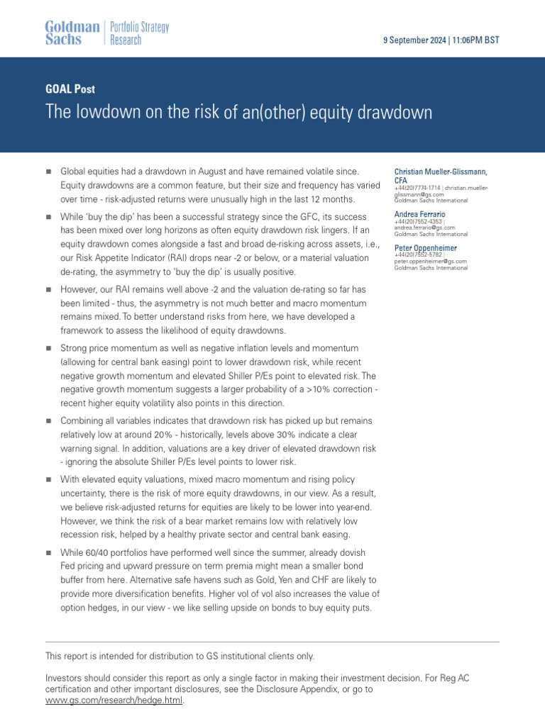 Equity Drawdown Risk Analysis 2024 | PDF | Risk | Investing