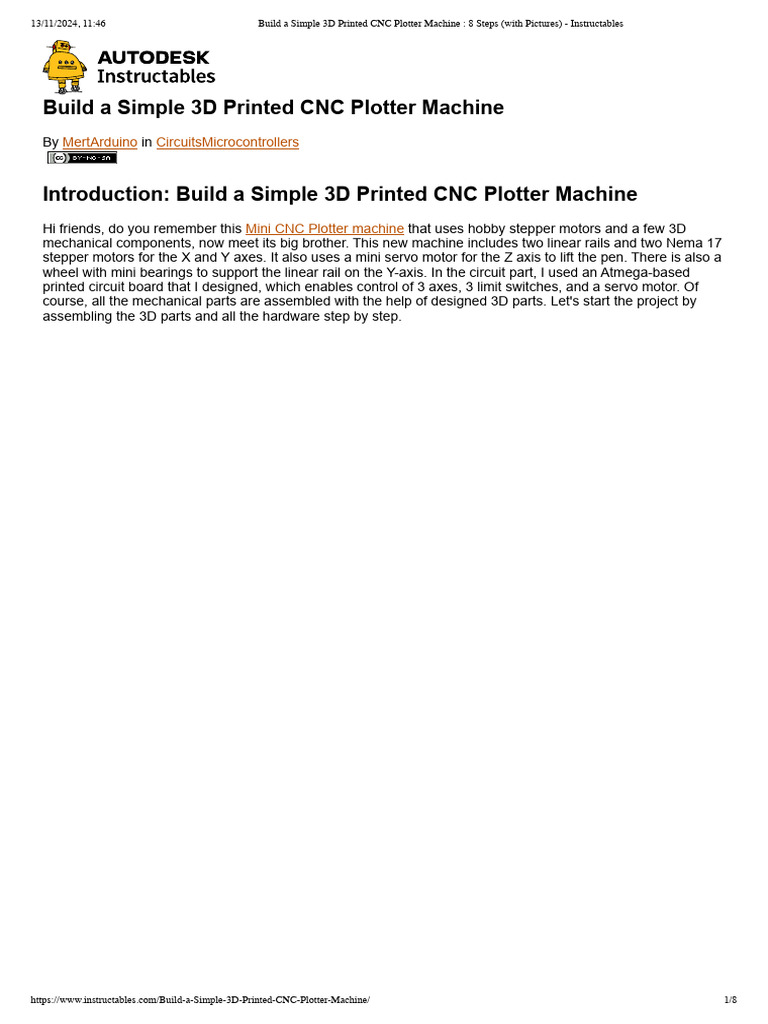 3D Printed CNC Plotter Build Guide | PDF | Numerical Control | Belt ...
