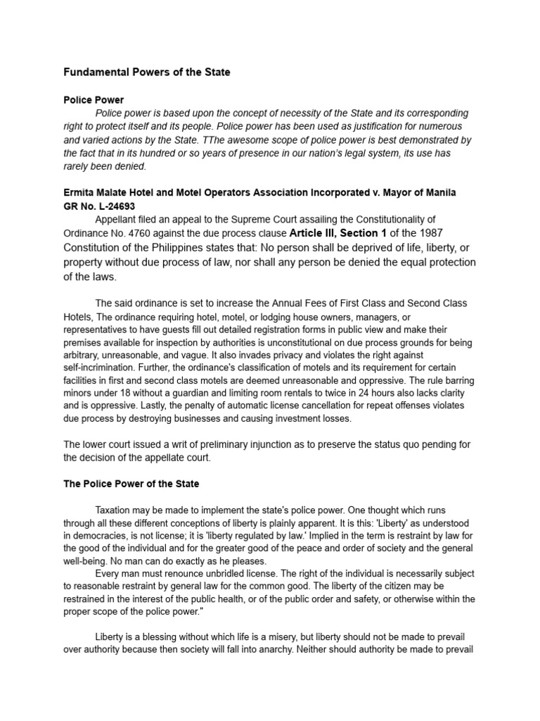 Police Power and Constitutional Rights | PDF | Eminent Domain | Police ...