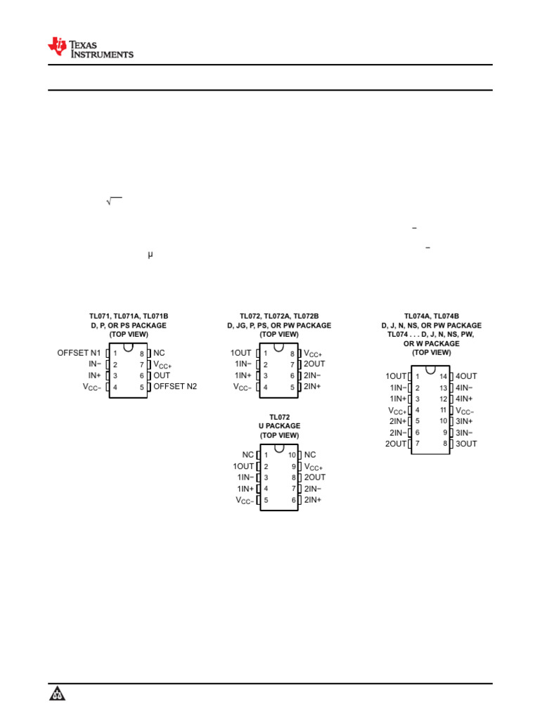 TL071A | PDF | Amplifier | Operational Amplifier