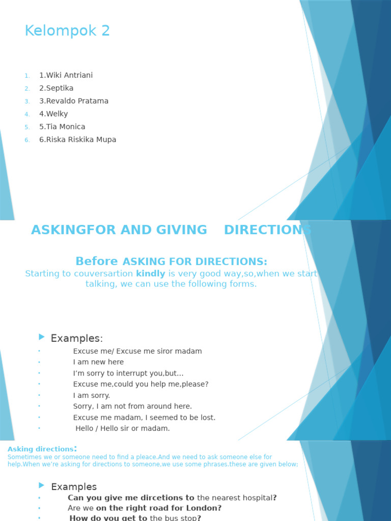 Asking For and Giving Directions | PDF | Road Transport | Transport ...