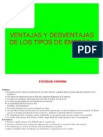 Ventajas y Desventajas de Los Tipos de Empresa