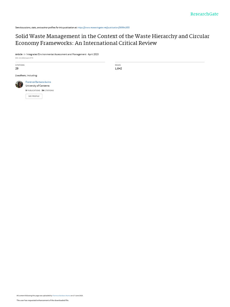 Solid Waste Management Review 2023 | PDF | Waste Management | Waste