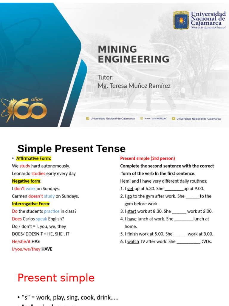 Present Simple Tense Guide | PDF | Calendar | Grammar