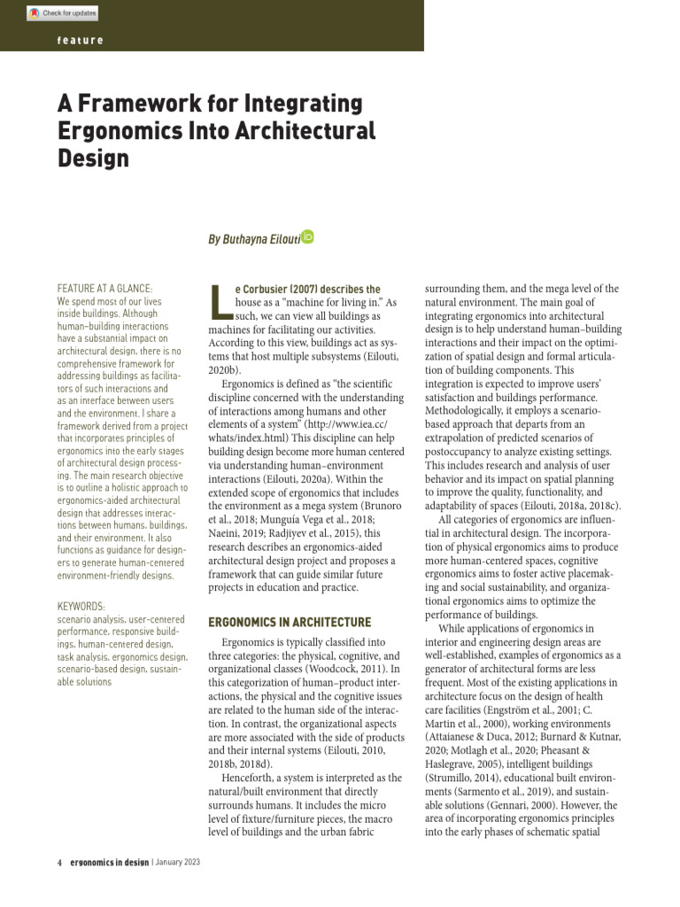 Ergonomics Framework for Architecture Design | PDF | Human Factors And ...