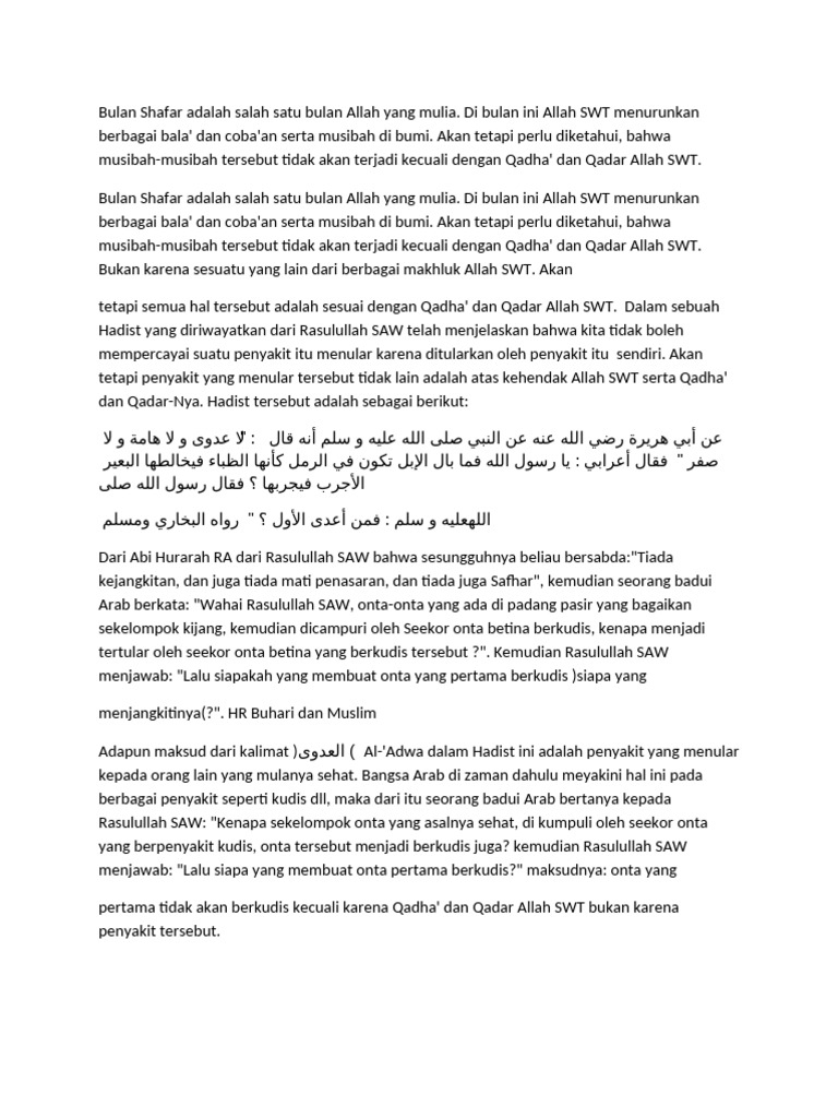 Makna Bulan Shafar dalam Islam | PDF