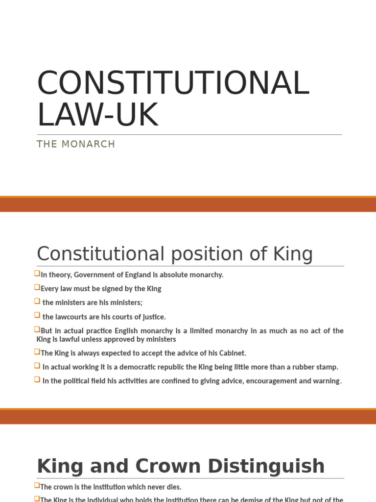 UK Constitutional Law: The Monarchy Explained | PDF | Sovereign ...