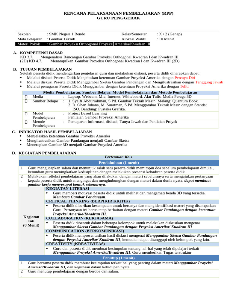 Gambar Proyeksi Orthogonal Proyeksi Amerika | PDF | Metode & Bahan Ajar ...