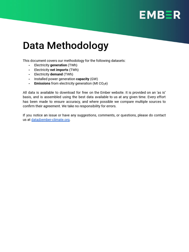 Ember Electricity Data Methodology | PDF | Renewable Energy | Bioenergy