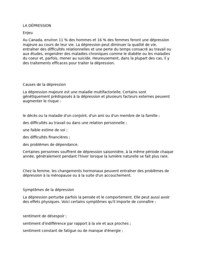 Comprendre et vaincre la dépression | PDF | Dépression (psychiatrie ...