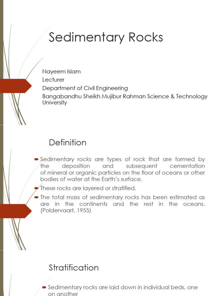 Sedimentary Rocks - Nayeem | PDF | Sedimentary Rock | Rock (Geology)