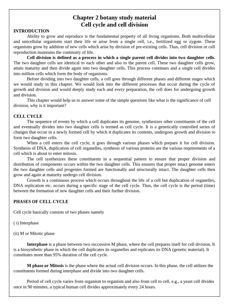 11 Cell Cycle and Cell Division Bot 2 | PDF | Meiosis | Mitosis